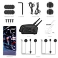 thumbnail image 2 of EJEAS V6 Pro Intercomunicador para casco de motocicleta Intercomunicador con auriculares Bluetooth Intercomunicador inalámbrico BT de 800M, 2 of 8