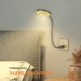 thumbnail image 2 of Lámpara de escritorio LED con abrazadera, lámpara de mesa flexible con cuello de cisne, lámpara de oficina regulable, control sensible al tacto (negro), 2 of 5