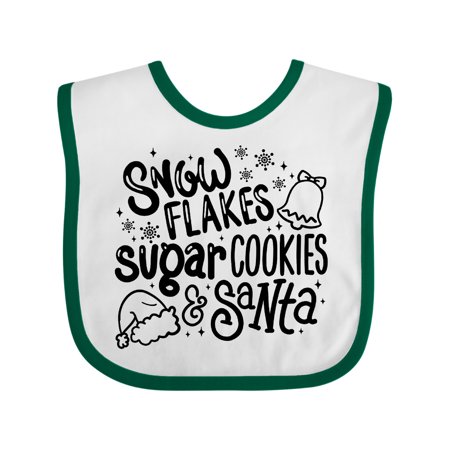 

Inktastic Christmas Snowflakes Sugar Cookies and Santa Gift Baby Boy or Baby Girl Bib