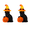 2PC Light-Up Pumpkin Cat Blow Mold Outdoor Decoration#6, variant on Halloween Outdoor Light‑Up Blow Mold Decoration, Black Cat in Witch Hat with Smiling Jack‑o‑Lantern for Yard Entryway Party Decor