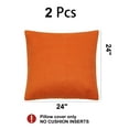 thumbnail image 4 of PiccoCasa 2Pcs Viscose Velvet Soft Decorative Throw Pillowcases 24"x24", Tangerine, 4 of 6
