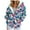 Blue, variant on Womens Zip Up Hoodies Boho Floral Long Sleeve Sweatshirts Casual Graphic Y2K Hoodie Fall Hooded Jacket with Pockets (White, XXL)