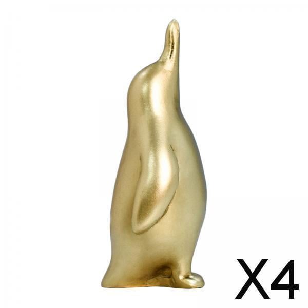 Estatua Creativa de pingüino Soledad figura de resina escultura Animal 4 piezas