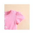 thumbnail image 5 of Newborn Infant Baby Rabbit Romper Flying Sleeve Top+Bunny/Floral Suspender Skirt Shorts Summer Outfits Set, 5 of 9