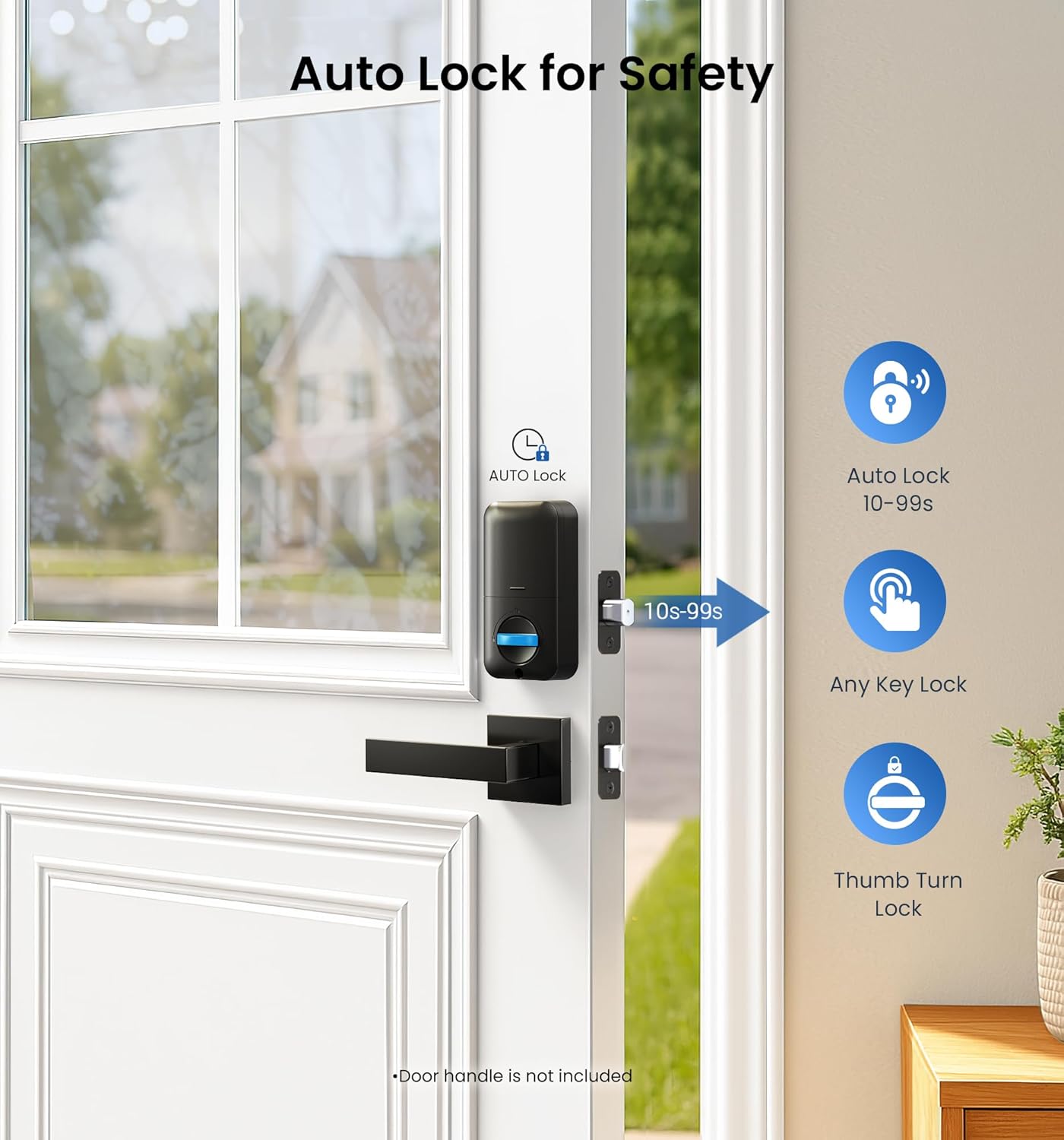 VEISE Fingerprint Keyless Entry Smart Lock Matte Black photo 6