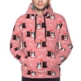 thumbnail image 4 of Hoodies for Men - Pink Cute Couple Cats Love Bones Long Sleeve Comfrt Men'S Fashion Hoodies & Sweatshirts, Sweatshirts for Men Hoodies Pullover Clothing Clothes with Pouch, 4 of 7