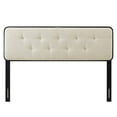 thumbnail image 3 of Tufted Headboard, Full Size, Wood, Fabric, Black Beige, Modern Contemporary Urban Design, Bedroom Master Guest Suite, 3 of 9