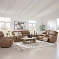 thumbnail image 4 of Bowery Hill Modern / Contemporary Leather Brown Power Reclining Sofa, 4 of 7
