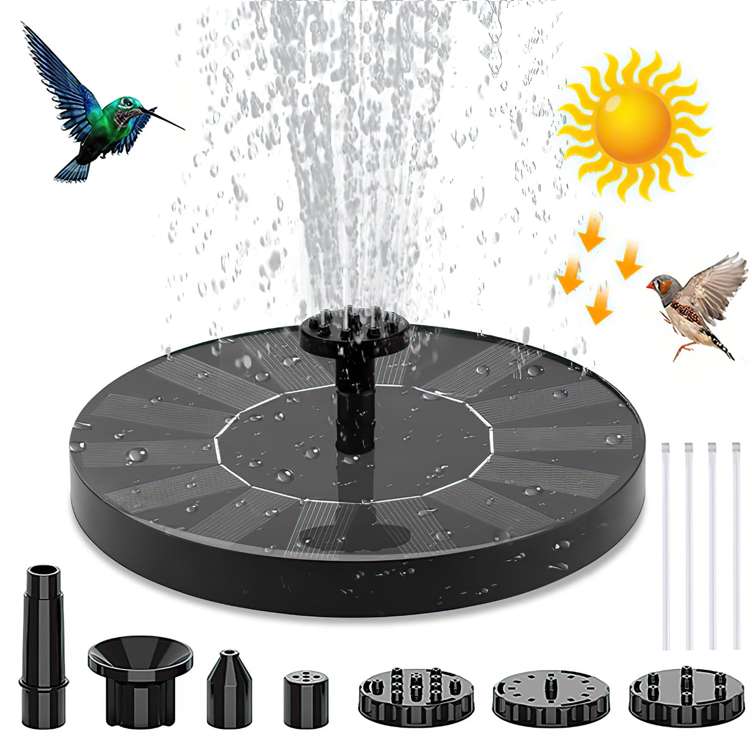 2021 Solar Water Fountain Pump Bird Bath Floating Garden Pond Pool Outdoor w/LED 