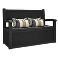 thumbnail image 4 of Uforic 70 Gallon Outdoor Resin Deck Bench, Waterproof & Lockable Storage Box  Bench with Armrests for Garden Patio, Black, 4 of 9