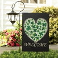thumbnail image 3 of St. Patrick's Day Garden Flag Linen Outdoor Flag Green Shamrocks Clovers Heart Welcome Yard Flags Double Sided House Flag for Home,indoor ,12.5''×18''in., 3 of 4