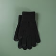thumbnail image 2 of Yanyanz Gloves Mittens, Winter Knitted Solid Color Wool Thickened Brushed Five Finger Finger Cycling Warm Gloves, Gloves Black One Size, 2 of 3