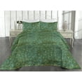 thumbnail image 2 of Ambesonne Grunge Quilted Bedspread Set 3 Pcs, Retro Scissors Pattern Art, King, Forest Green Jade Green, 2 of 4