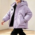 thumbnail image 2 of NORO ARK Kids Coat Hooded Quilted Winter Jacket (5-15 Years) Warm Polyester Coat Purple Size 14, 2 of 6