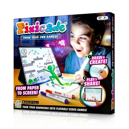 Pixicade Draw Your Own Video Game Creator Kit for Kids Ages 6  – Turn Hand-Drawn Art into Playable Games