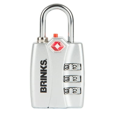 Brinks, 30mm Steel Combination TSA Indicator Padlock with Hardened Shackle
