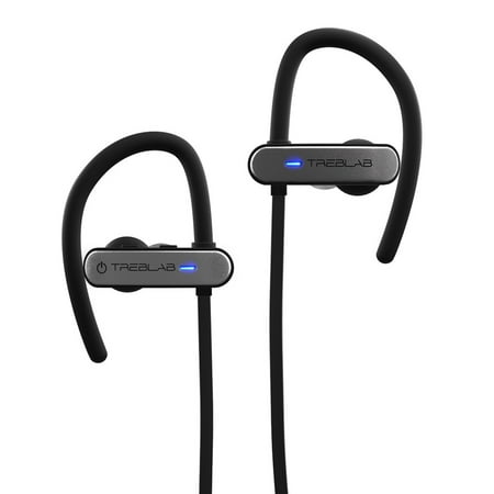 Noise Reducing Earphones TREBLAB XR800 Bluetooth Headphones, Wireless Earbuds For Sports, Running Or Gym Workouts. 2018 Model. IPX7 Waterproof, Sweatproof, Secure-Fit. Noise Cancelling Earphones w/Mic (Graphite) ()