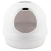 Petmate Booda Dome Plastic Enclosed Cat Litter Box with Dome Lid, Covered Cat Litter Pan, White