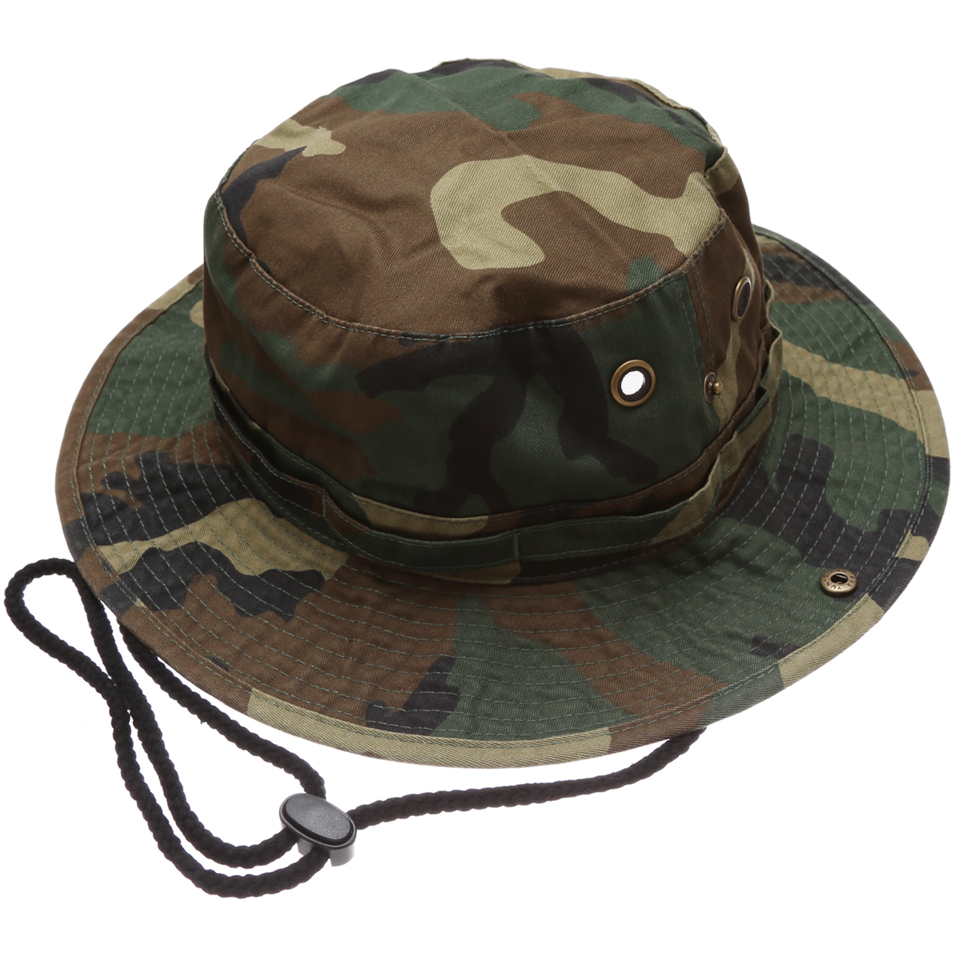 Summer Outdoor Boonie Hunting Fishing Safari Bucket Sun Hat with adjustable strap