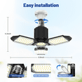 thumbnail image 3 of LED Garage Light Bulb, 8000LM with 3+1 Deformable Panels, 6500K Screw in Ceiling Lights, 3 of 7