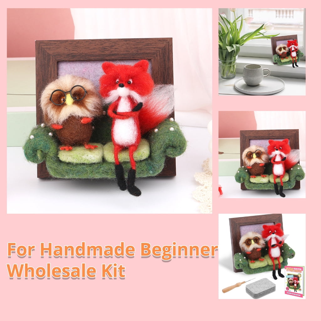 JZROCKER Needle Felting Starter Kits Frame Needle Felting Kits Easy to Use Needle Felting Supplies Felting Needle Set