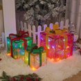 thumbnail image 2 of Wosthever El juego de iluminación navideña con caja de regalo decorada con lazo para un ambiente festivo puede ser cálido y feliz para las Kits de decoración para fiestas raya arcoiris, 2 of 6