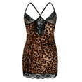 thumbnail image 5 of Skksst Plus Size Women Sexy Lingerie Leopard Lace Babydoll Nightgown Nightdress Sleepwear, 5 of 5