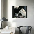 thumbnail image 4 of Orinice  Cute Funny Japanese Cat Wall Art  Vintage Japanese Geisha Yelling at Cat Aesthetic  Fun Asian Anime Meme Prints Painting, Oriental Style Kitchen Wall Decor Unframed 16x12in, 4 of 6