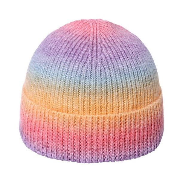 Sombreros de invierno de punto, a rayas, rizados, sin bordes, para el frío, cálidos para exteriores, de lana gruesa, para mujer