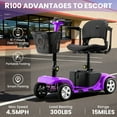 thumbnail image 3 of Arshin Upgrade 4 Wheels Mobility Scooters for Seniors & Adult,All Terrain Motorized Scooters with 300 lbs,Purple, 3 of 15