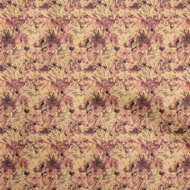 oneOone Rayon Yellow Fabric Abstract Floral Craft Projects Decor Fabric Printed By The Yard 56 Inch Wide-2rb