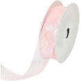 thumbnail image 1 of Cinta de organza rosa iridiscente de 40 yardas y 1 pulgada, cinta de malla metálica transparente, cintas de tela a granel con carrete, 1 of 9