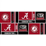 University of Alabama Cotton Fabric Geometric Herringbone Design-Sold by the Yard