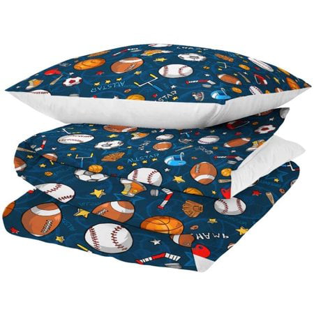 SHINICHISTAR Baseball Duvet Cover Sets Sports Theme Decorative Bedding Set with 2 Pillow Shams Full Size 