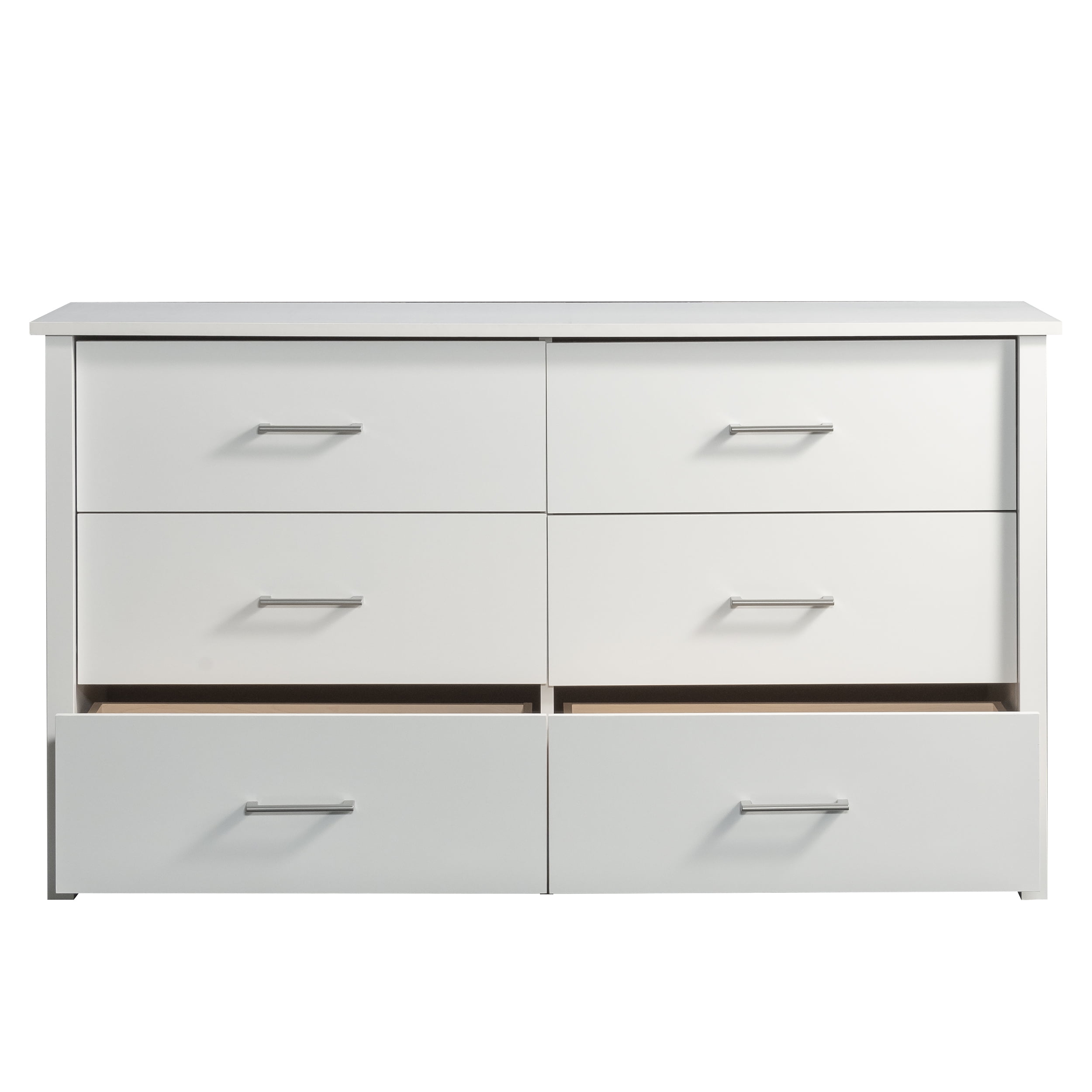 Mainstays Hillside 56.8" Wide 6-Drawer Dresser, Soft White Finish