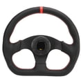 thumbnail image 3 of Volante de coche tipo D con marco negro de cuero, deportivo, de carreras, ajuste universal, repuesto para drifting, 3 of 14