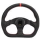 thumbnail image 3 of Volante de coche tipo D con marco negro de cuero, deportivo, de carreras, ajuste universal, repuesto para drifting, 3 of 14