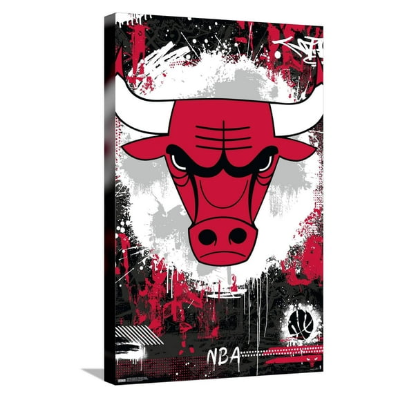 NBA Chicago Bulls - Maximalist Logo 23 Canvas Wall Poster, 14.725" x 22.375"