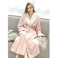 thumbnail image 5 of LOFIR Womens Fleece Robes Long Plush Soft Warm Flannel Spa Bathrobe for Women Ladies Sleepwear (Pink, M), 5 of 6