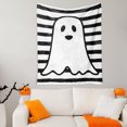 thumbnail image 4 of Fiudx Ofertas relámpago del día Nueva manta tipo chal de franela para la siesta con diseño de fantasmas blancos y bonitos de Halloween, 4 of 5