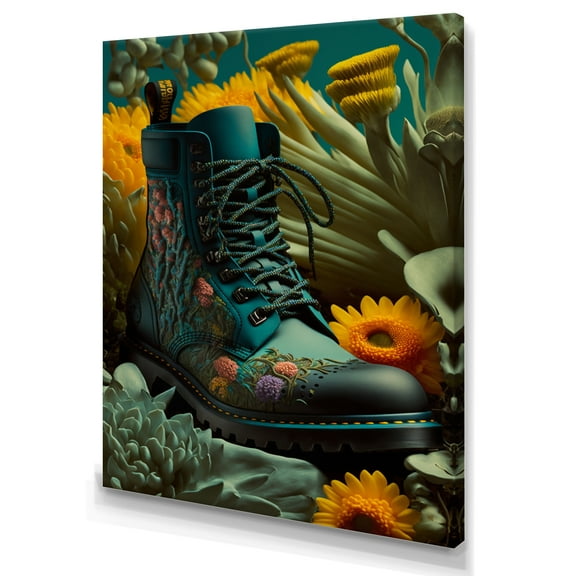 Designart Gold Champagne Heel II Canvas Wall Art