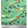 thumbnail image 1 of Soimoi polyester Crepe Fabric Gemstone,Lemon Slice & Prawns Food Fabric Prints By Yard 42 Inch Wide, 1 of 1