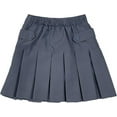 thumbnail image 3 of Girls Elastic Waist A-Line School Uniform Skort Scooter Skirt Kids Pleated Skirt Size 14, Gray, 3 of 4