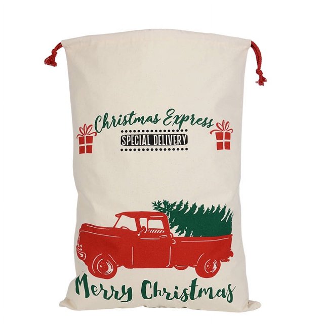 Saco grande reutilizable de Papá Noel para bolsa de regalo de Navidad Bolsa de Navidad con rayas rojas y blancas