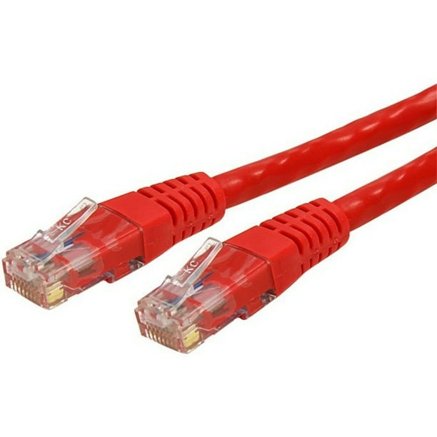 100ft CAT6 Cable, Red Molded Gigabit, 100W PoE