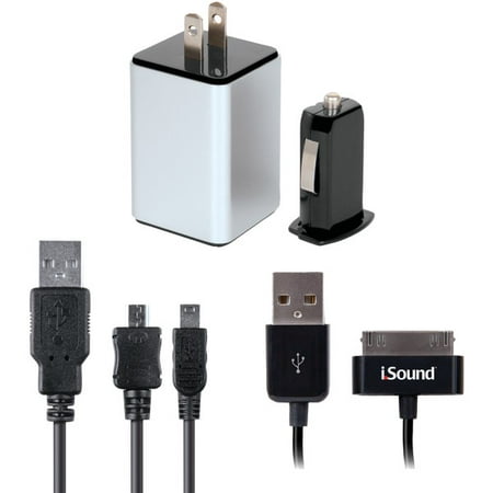 i.Sound(R) ISOUND-2149 2.1-Amp 4-in-1 USB Combo Charger Pack