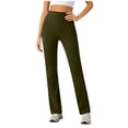 thumbnail image 2 of BLVB Women's Straight Leg Yoga Pants High Waist Stretchy Work Pants Gym Workout Leggings with Pockets, 2 of 7