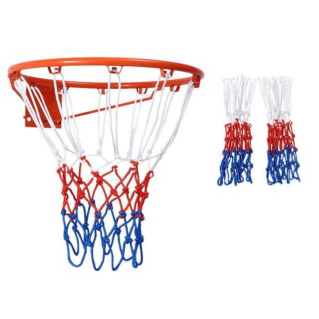 2 Pieces Basketball Net, Basketball Net Replacement Pieces, Professional Nylon Braided Basketball Net-week