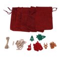 thumbnail image 2 of Bolsa De Calendario De Navidad, Patrón único De Bolsa De Cuenta Regresiva De Navidad Para árbol De Navidad Para El Hogar Para La Tienda Ccdes Vino rojo, 2 of 8