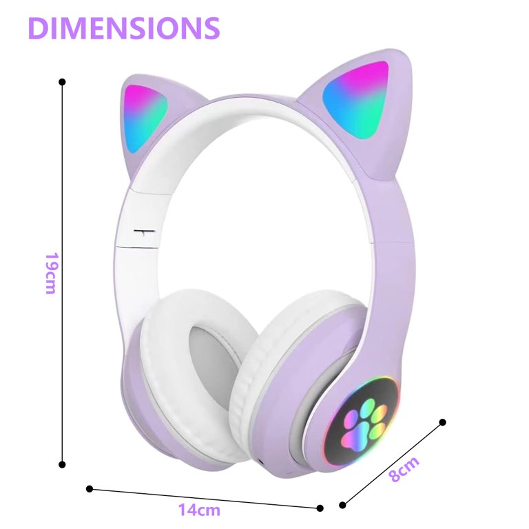Rirool Cat Ear Bluetooth Headphones for Kids Girls - Wireless